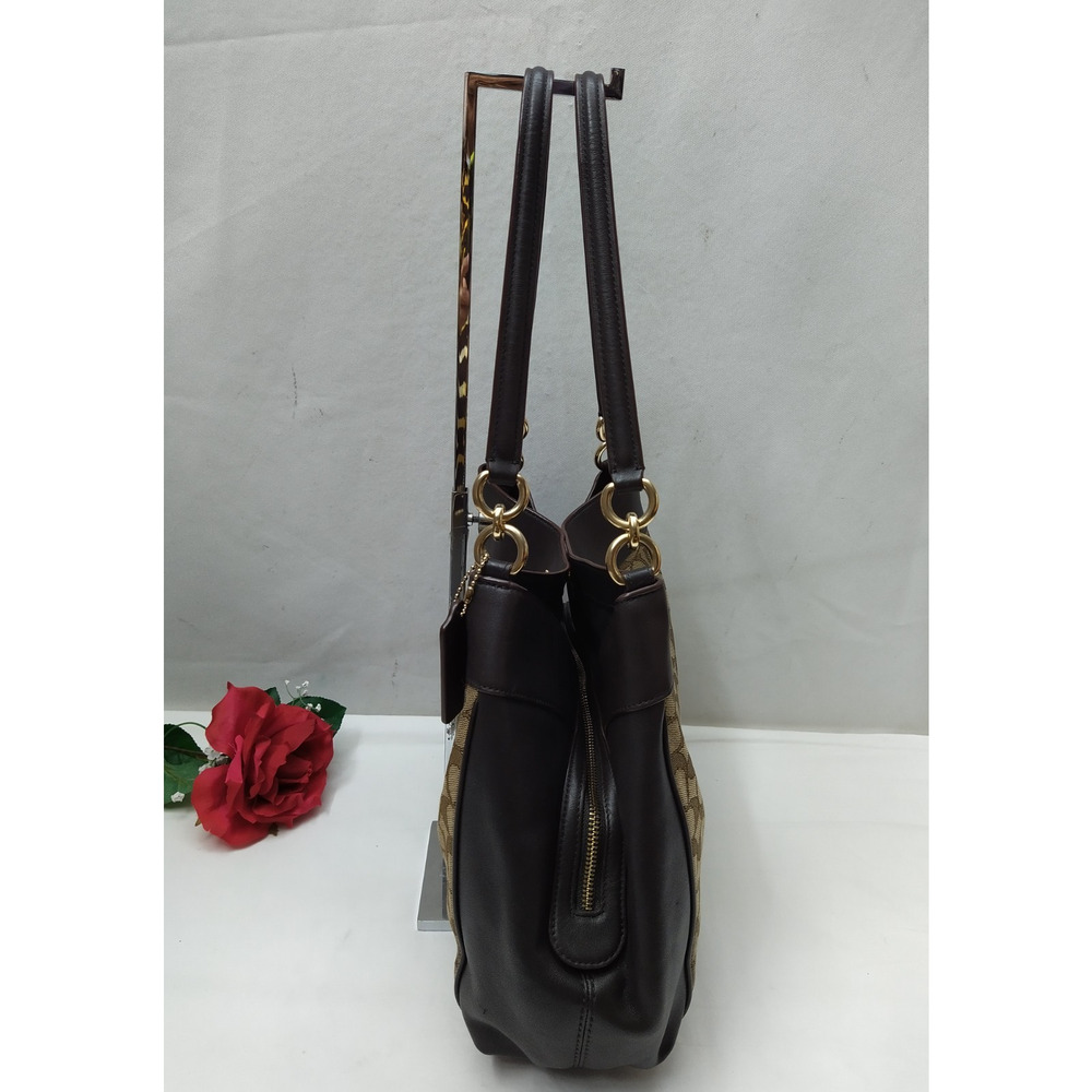 Coach Lexy Signature Khaki Brown Canvas 3 Compartments Shoulder Bag - Picture 6 of 16